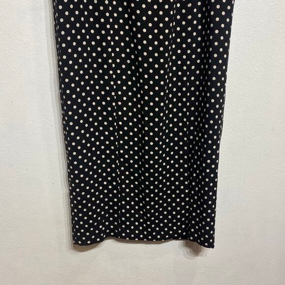 Worthington Black Polka Dot Midi Dress Sz 14 - Picture 4 of 13